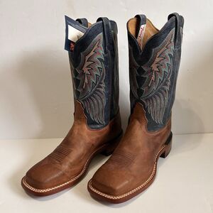 Tony Lama Dava Square Toe Boots Womens 8 Western Wing Stitched USA Made